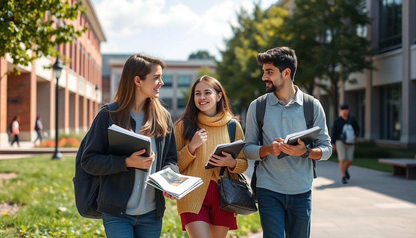 Student using learning strategies while studying